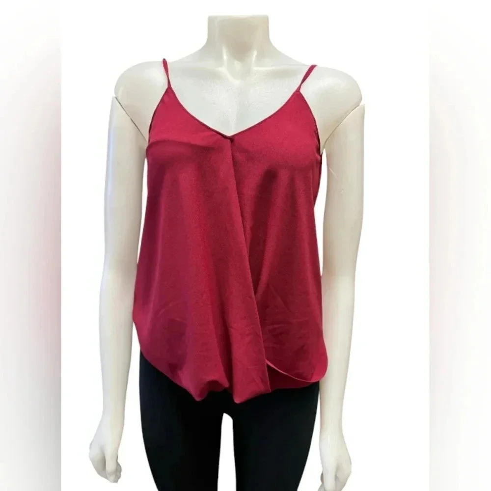 Willow & Thread NWT Tank Top Spaghetti Strap Twist Front Deep Red Size XS